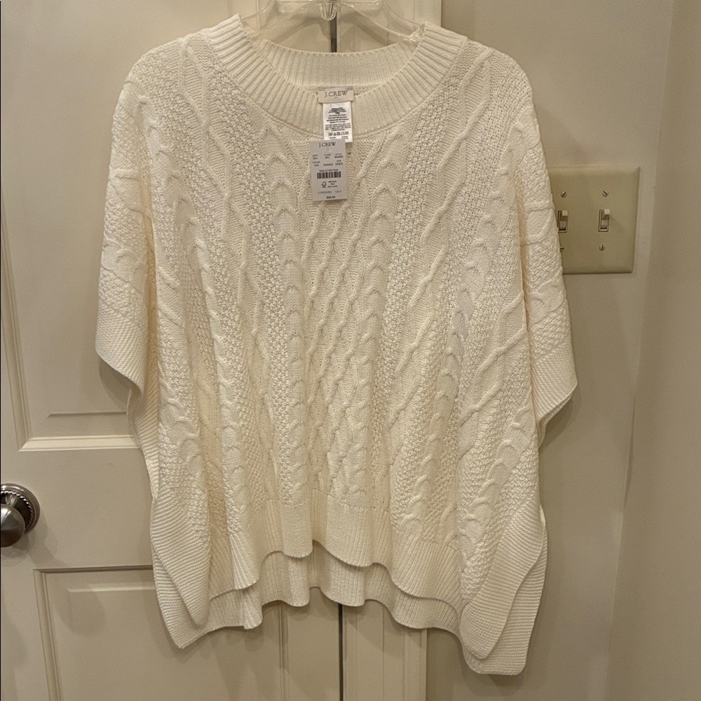 J Crew cream poncho